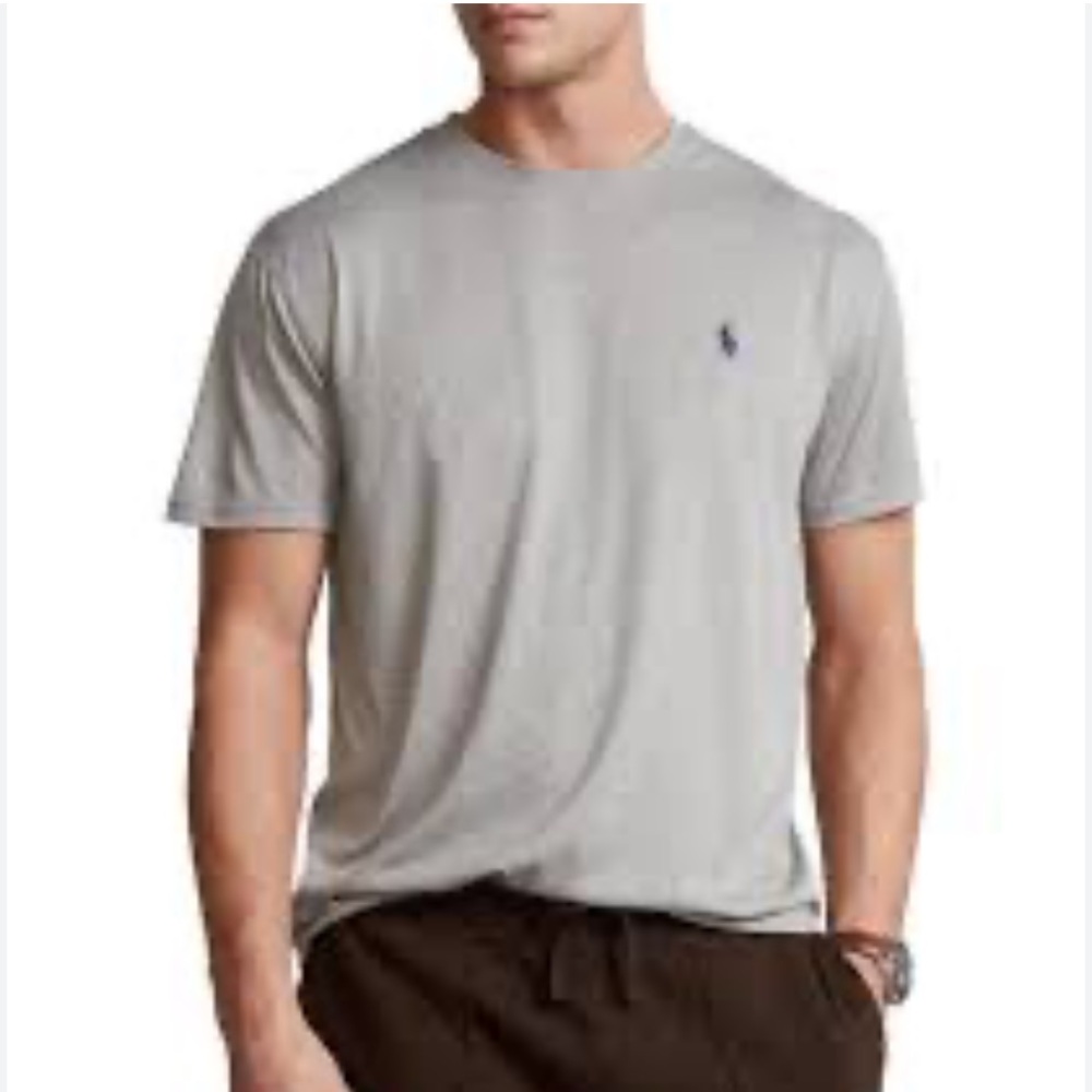 POLO RALPH LAUREN Gray Short Sleeve Crew Neck Cotton Tee Size XL